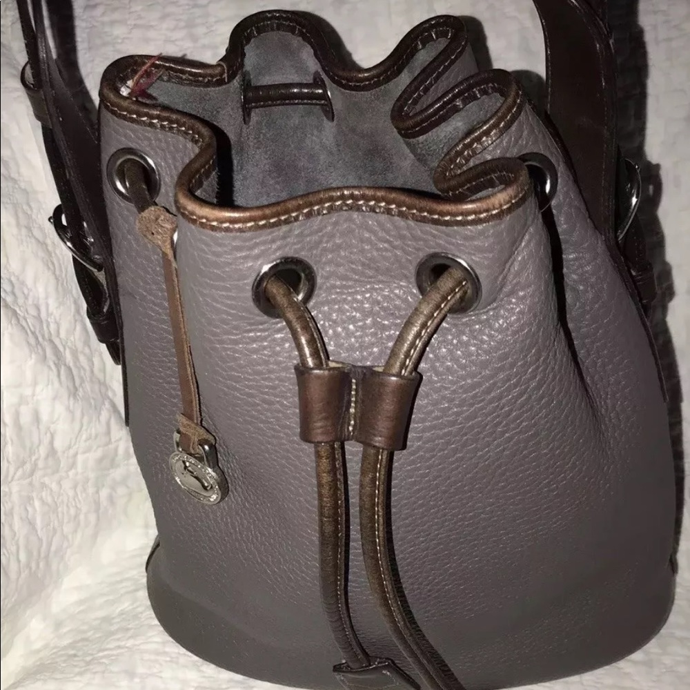 Dooney & Bourke Gray Vintage Drawstring Bag USA